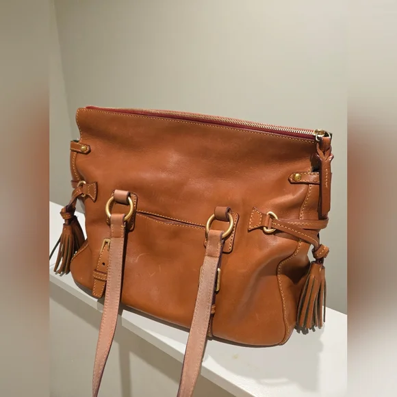 Dooney & Bourke Double Pocket Florentine Satchel - Natural - Picture 12 of 17